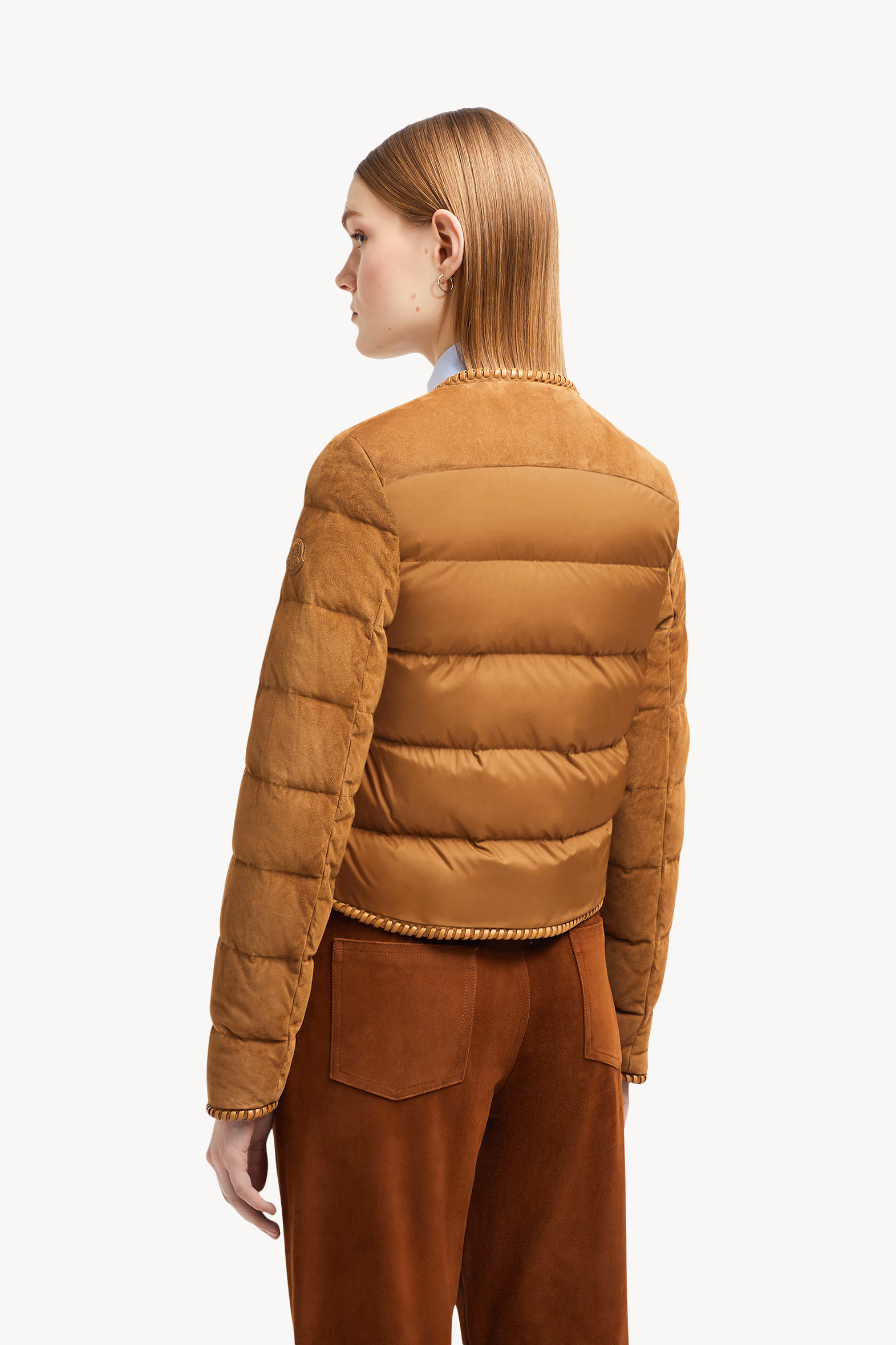 Plumífero corto de ante Lassay Mujer Marrón claro Moncler 5